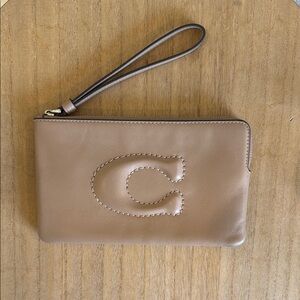 Coach Tan Leather Wristlet